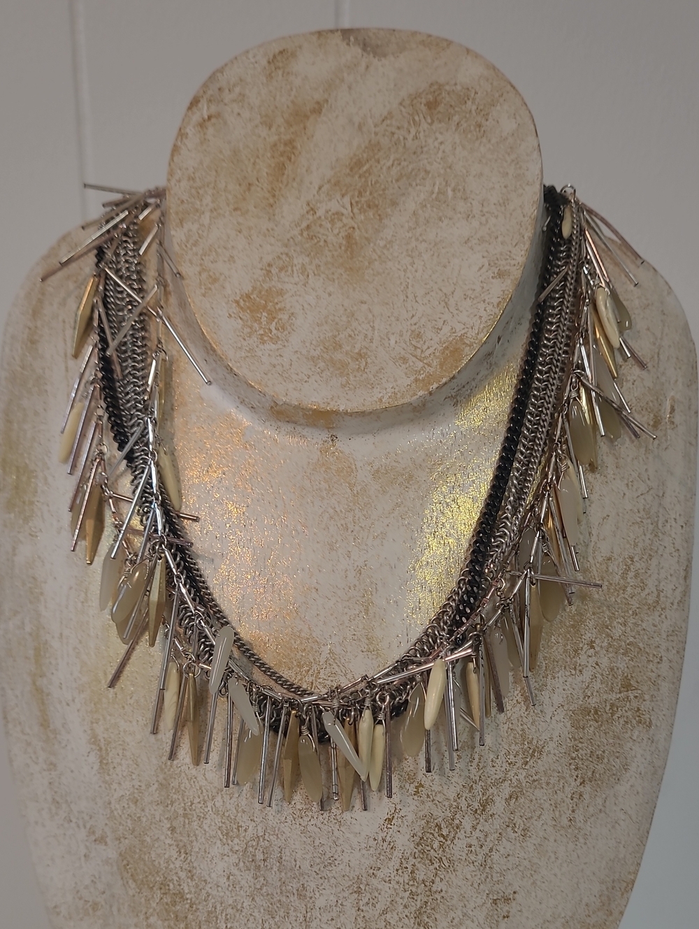 Stella & Dot Fringe Freya Mixed Metal Chain With Faux Stones Necklace 8" - Picture 7 of 7